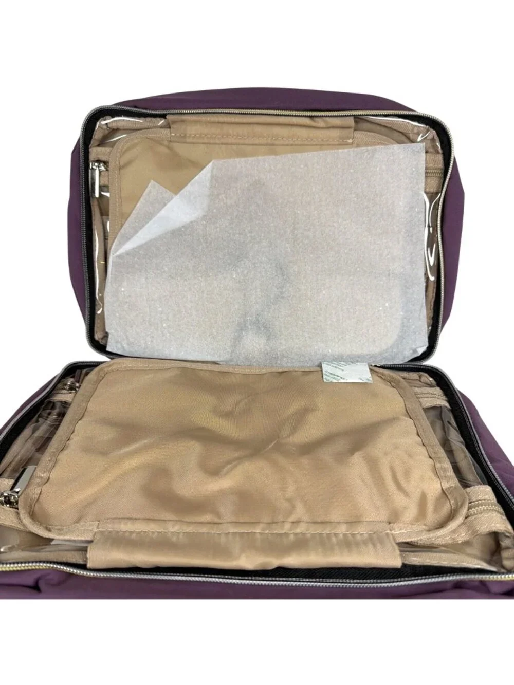 Travel Toiletry Bag Hanging Hook Quilted Fabric Purple Zipper Closures BagSmart